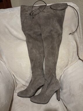 Stuart Weitzman Taupe Tall Over The Knee Boots 10 NWT